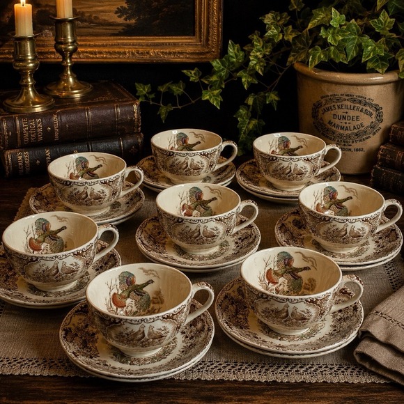 Johnson Brothers Other - Johnson Bros Wild Turkey Native American Windsor Ware 9 Cups 10 Saucers Set